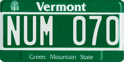 VT license plate NUM070