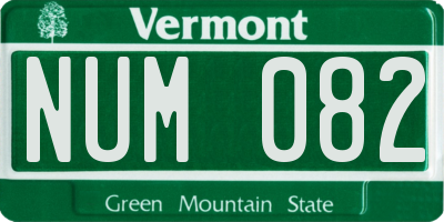 VT license plate NUM082