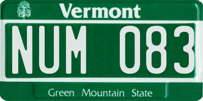 VT license plate NUM083