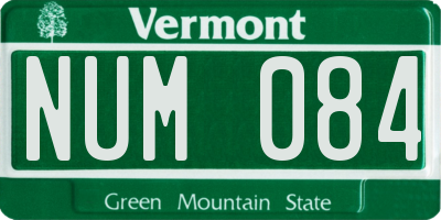 VT license plate NUM084