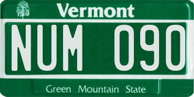 VT license plate NUM090