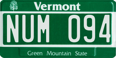 VT license plate NUM094