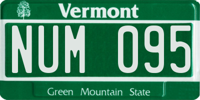 VT license plate NUM095