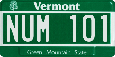VT license plate NUM101