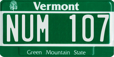VT license plate NUM107