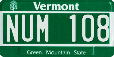 VT license plate NUM108