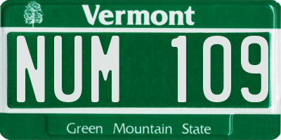 VT license plate NUM109