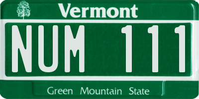 VT license plate NUM111