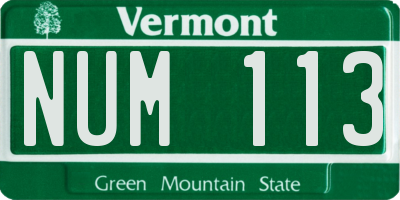 VT license plate NUM113