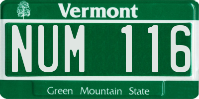 VT license plate NUM116