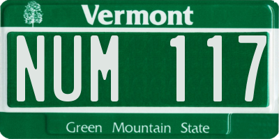 VT license plate NUM117