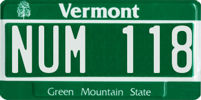 VT license plate NUM118