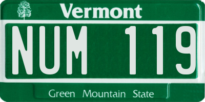 VT license plate NUM119
