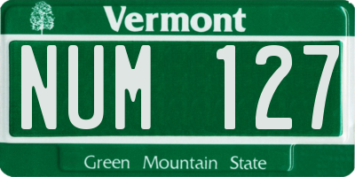 VT license plate NUM127