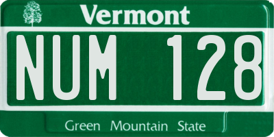 VT license plate NUM128