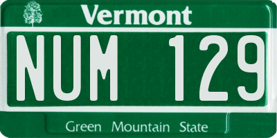 VT license plate NUM129