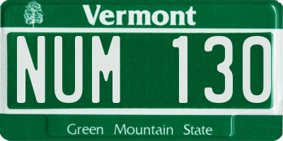 VT license plate NUM130