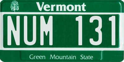 VT license plate NUM131