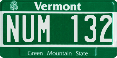 VT license plate NUM132