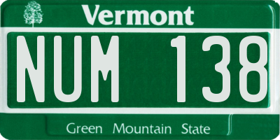 VT license plate NUM138