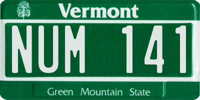 VT license plate NUM141