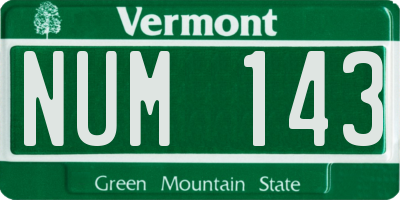 VT license plate NUM143
