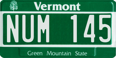 VT license plate NUM145