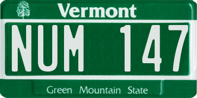 VT license plate NUM147