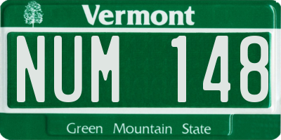 VT license plate NUM148