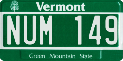 VT license plate NUM149