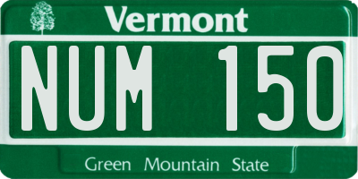 VT license plate NUM150