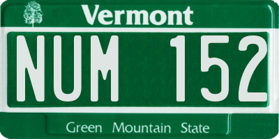 VT license plate NUM152