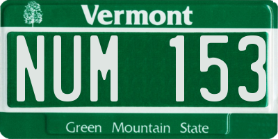 VT license plate NUM153