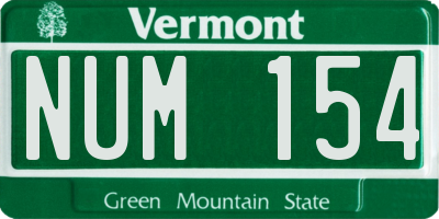 VT license plate NUM154