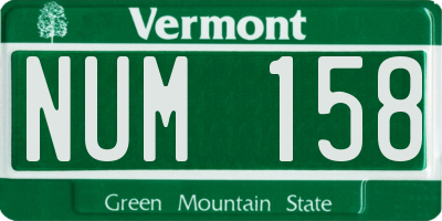 VT license plate NUM158