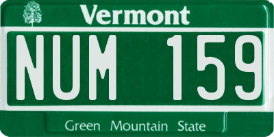 VT license plate NUM159