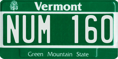 VT license plate NUM160