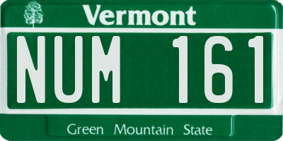 VT license plate NUM161