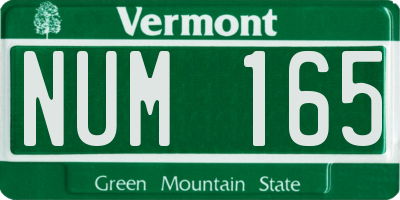VT license plate NUM165
