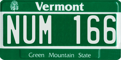 VT license plate NUM166