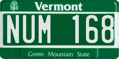 VT license plate NUM168