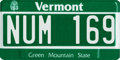 VT license plate NUM169
