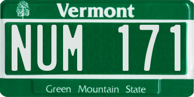 VT license plate NUM171