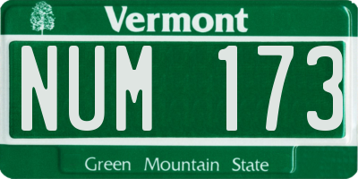VT license plate NUM173