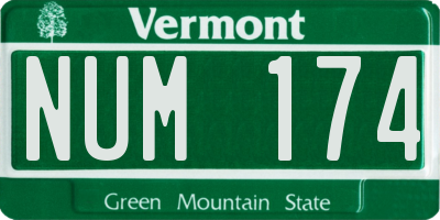 VT license plate NUM174