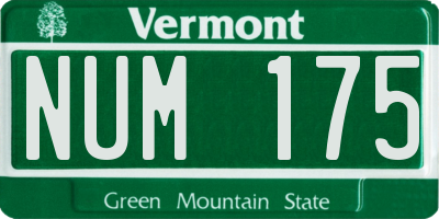 VT license plate NUM175