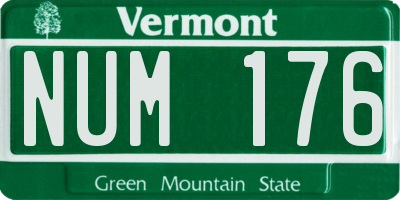 VT license plate NUM176