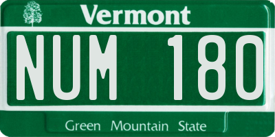 VT license plate NUM180