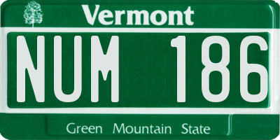 VT license plate NUM186