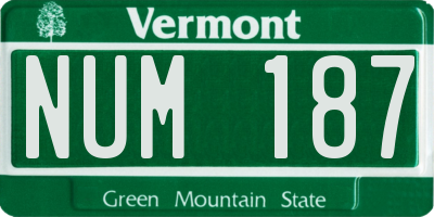 VT license plate NUM187
